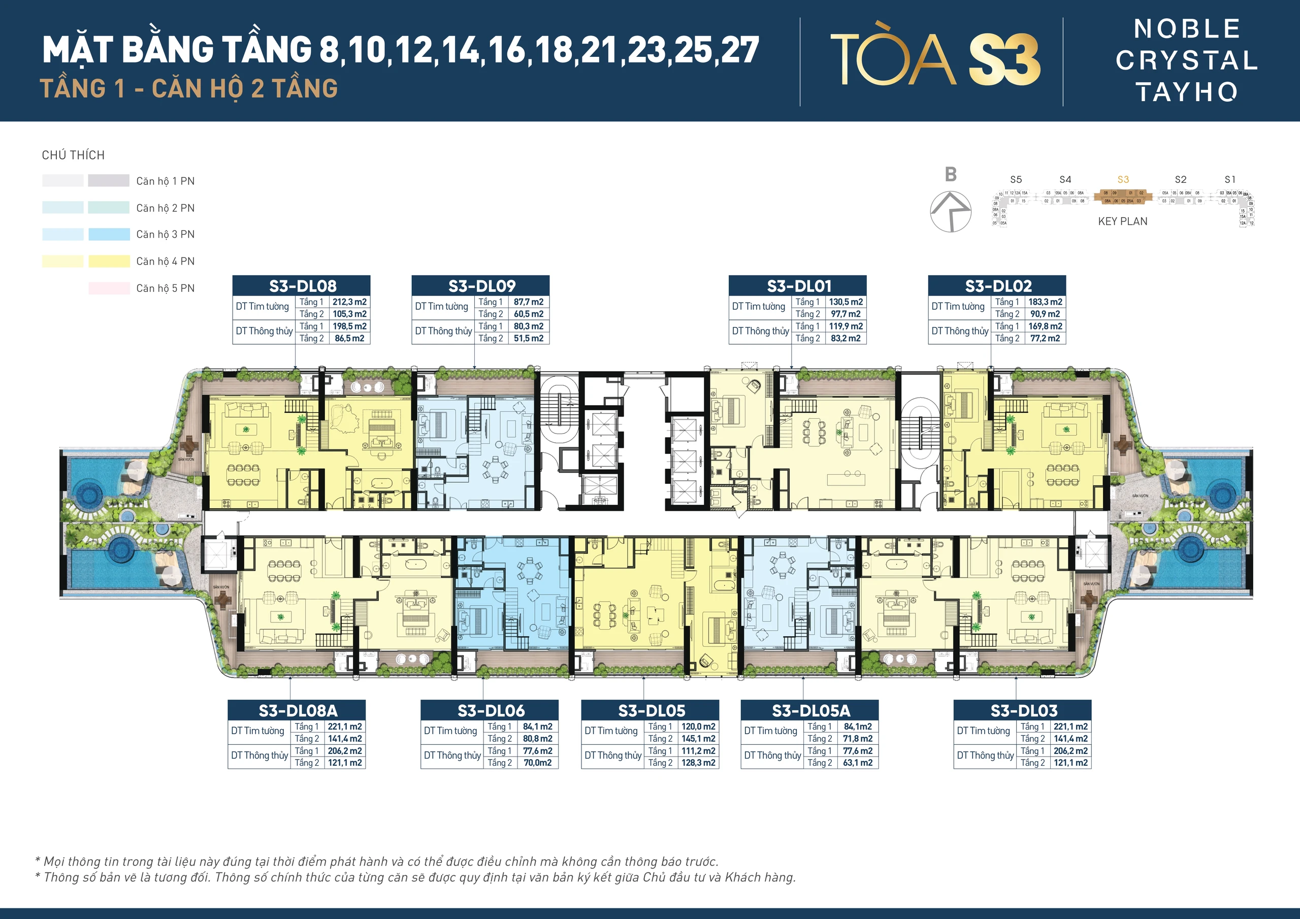 Mặt bằng tầng 8-28 tòa S3 Noble Crystal Tay Ho (tầng 1)