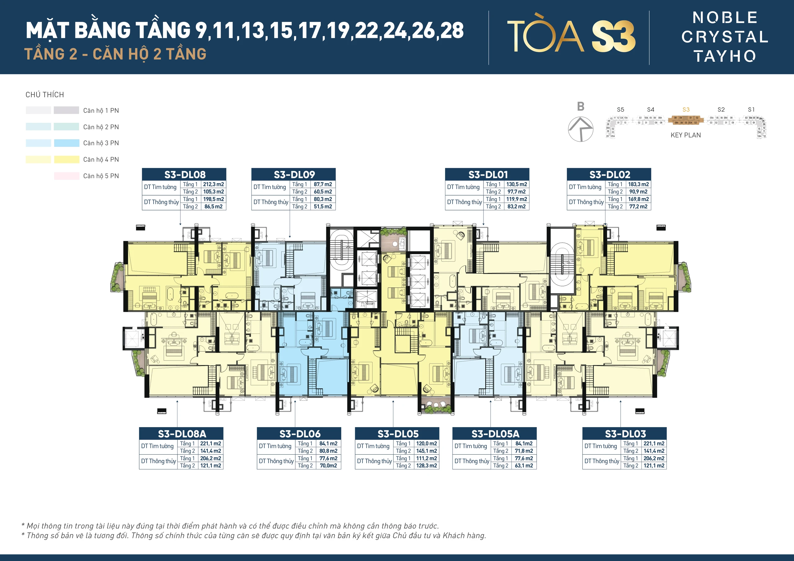 Mặt bằng tầng 8-28 tòa S3 Noble Crystal Tay Ho (tầng 2)