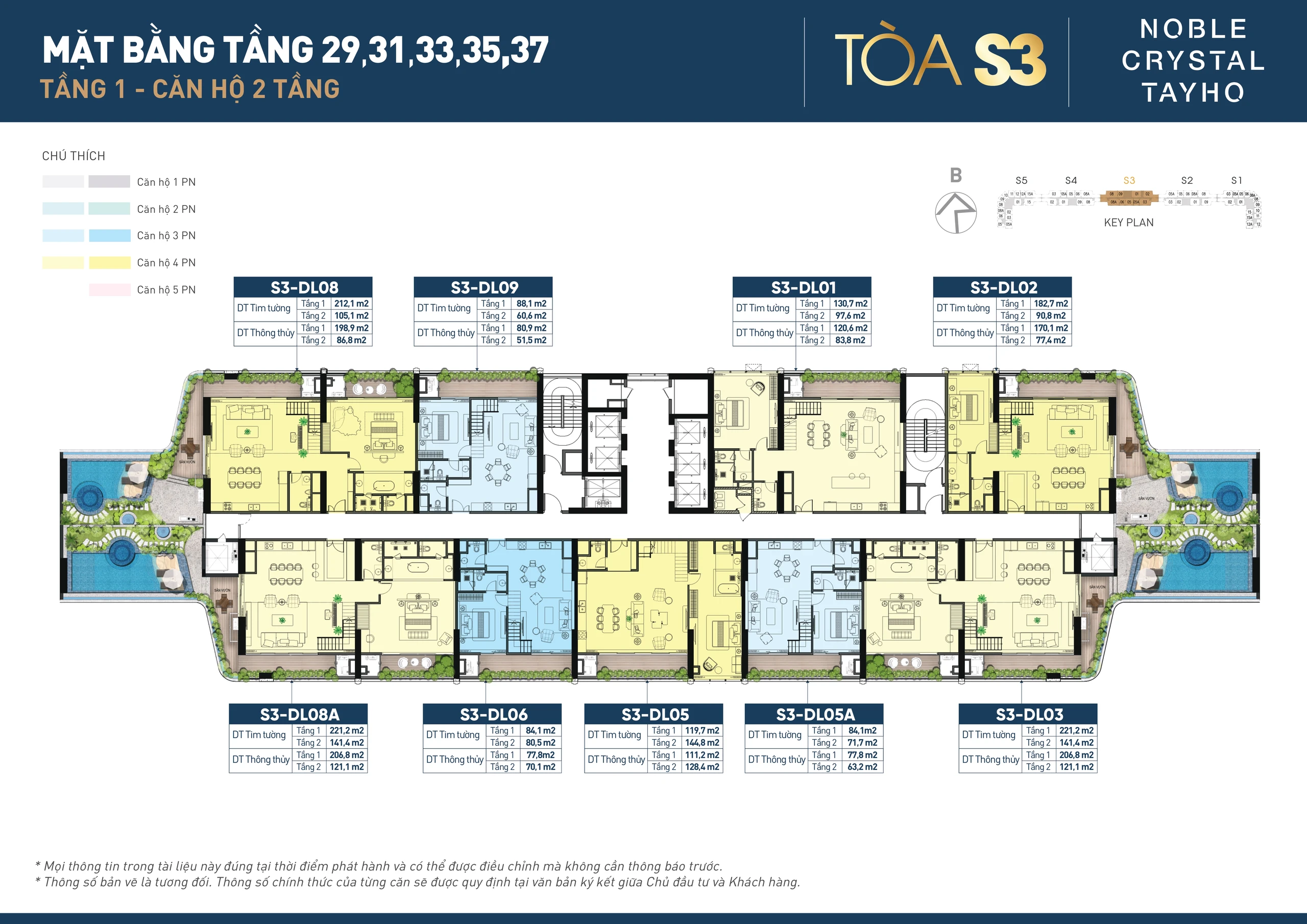 Mặt bằng tầng 29-38 tòa S3 Noble Crystal Tay Ho (tầng 1)