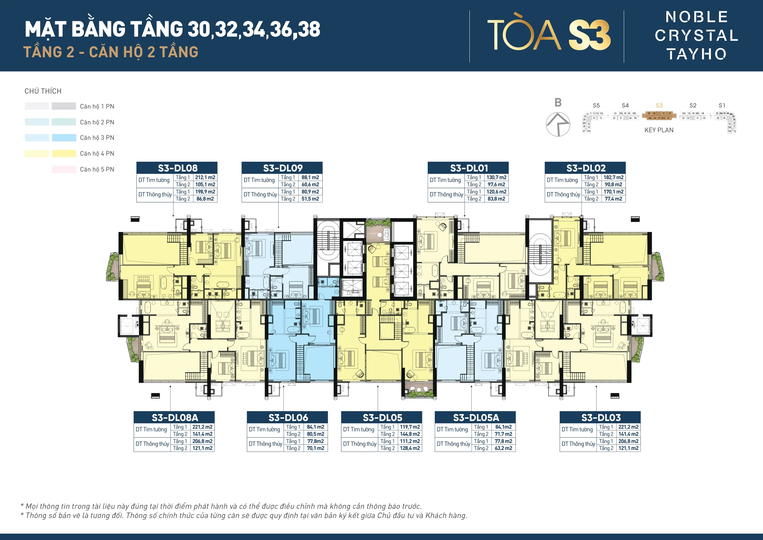 Mặt bằng tầng 29-38 tòa S3 Noble Crystal Tay Ho (tầng 2)