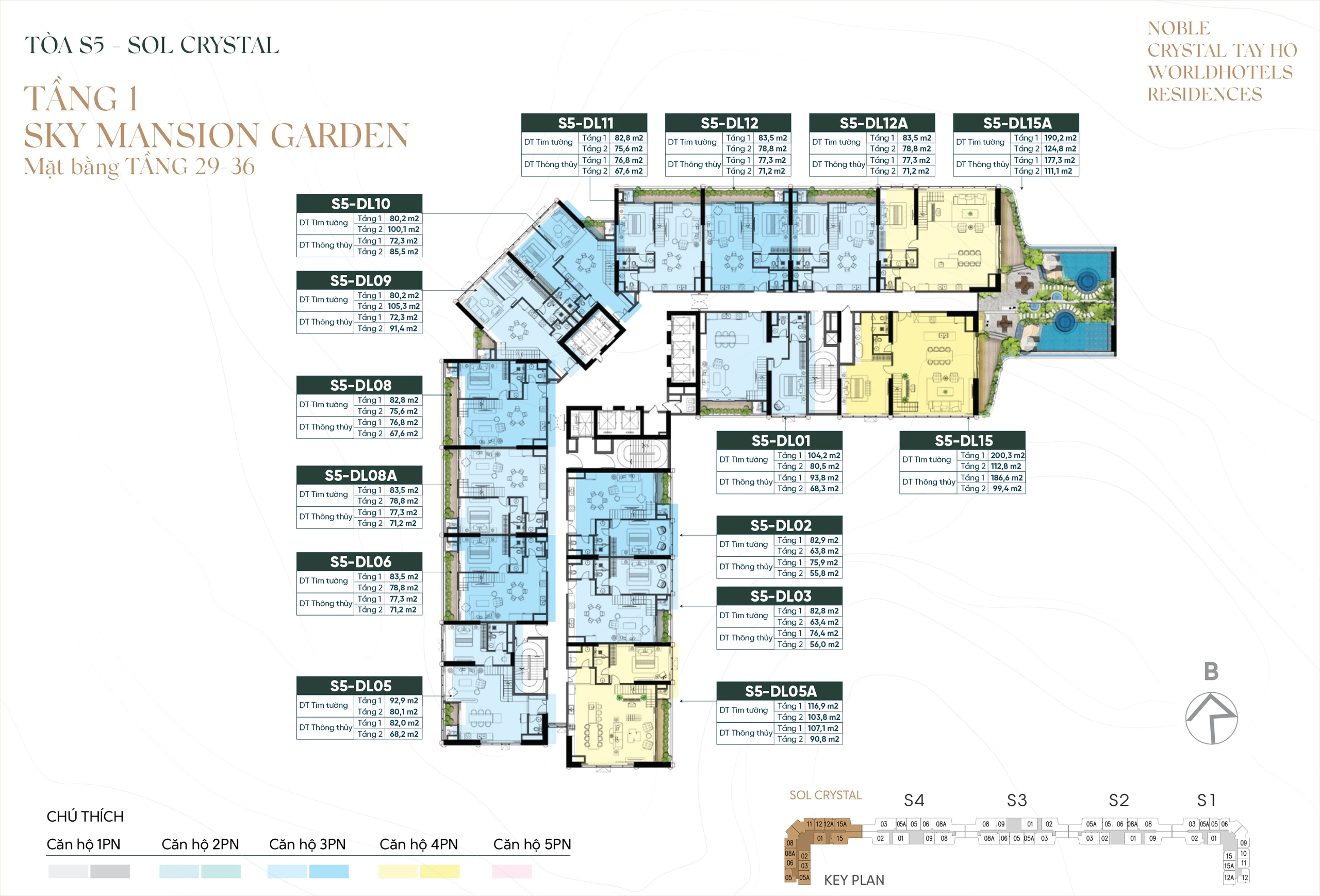 Mặt bằng tầng 29-36 tòa S5 Noble Crystal Tay Ho (tầng 1)