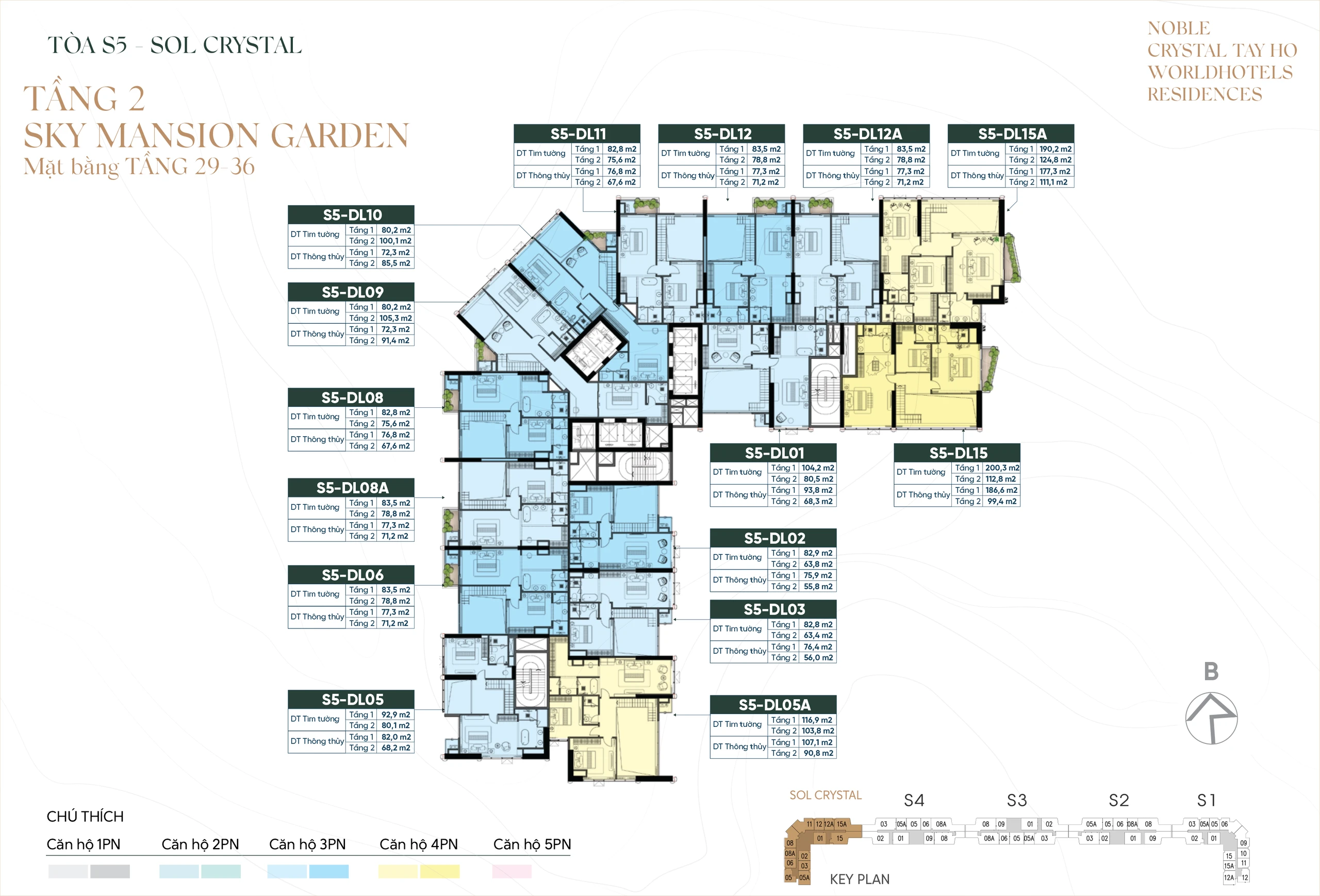 Mặt bằng tầng 29-36 tòa S5 Noble Crystal Tay Ho (tầng 2)